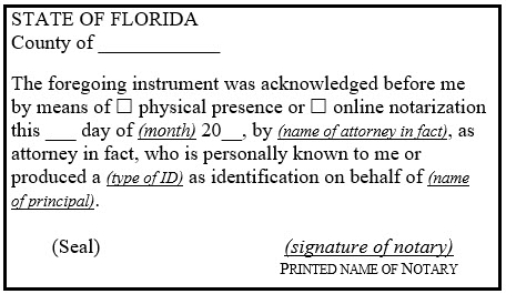 Certificate Notary FL