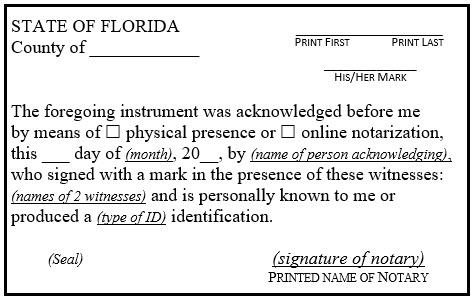 Certificate Notary FL