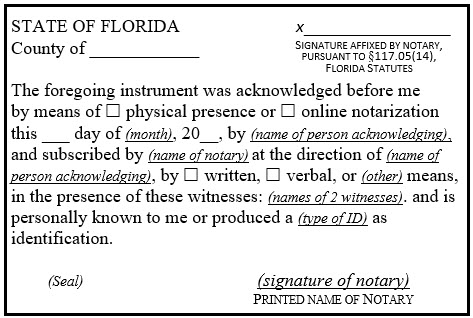 Certificate Notary FL