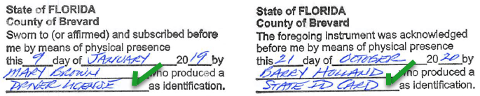 Certificate Notary FL