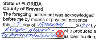 Certificate Notary FL