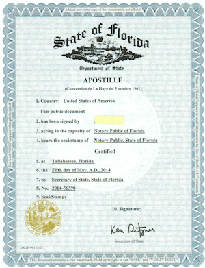 Certificate Notary FL