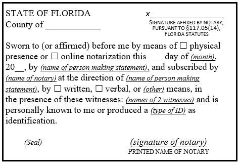 Certificate Notary FL