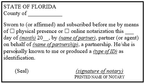 Certificate Notary FL